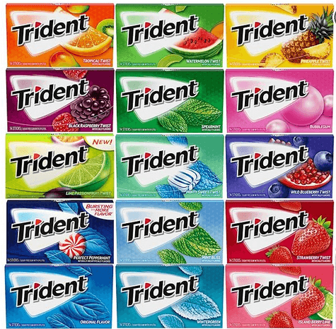 Trident Chewing Gum Sampler Gum Variety Pack | Sugar-Free | Assorted Flavor (5 Pack)
