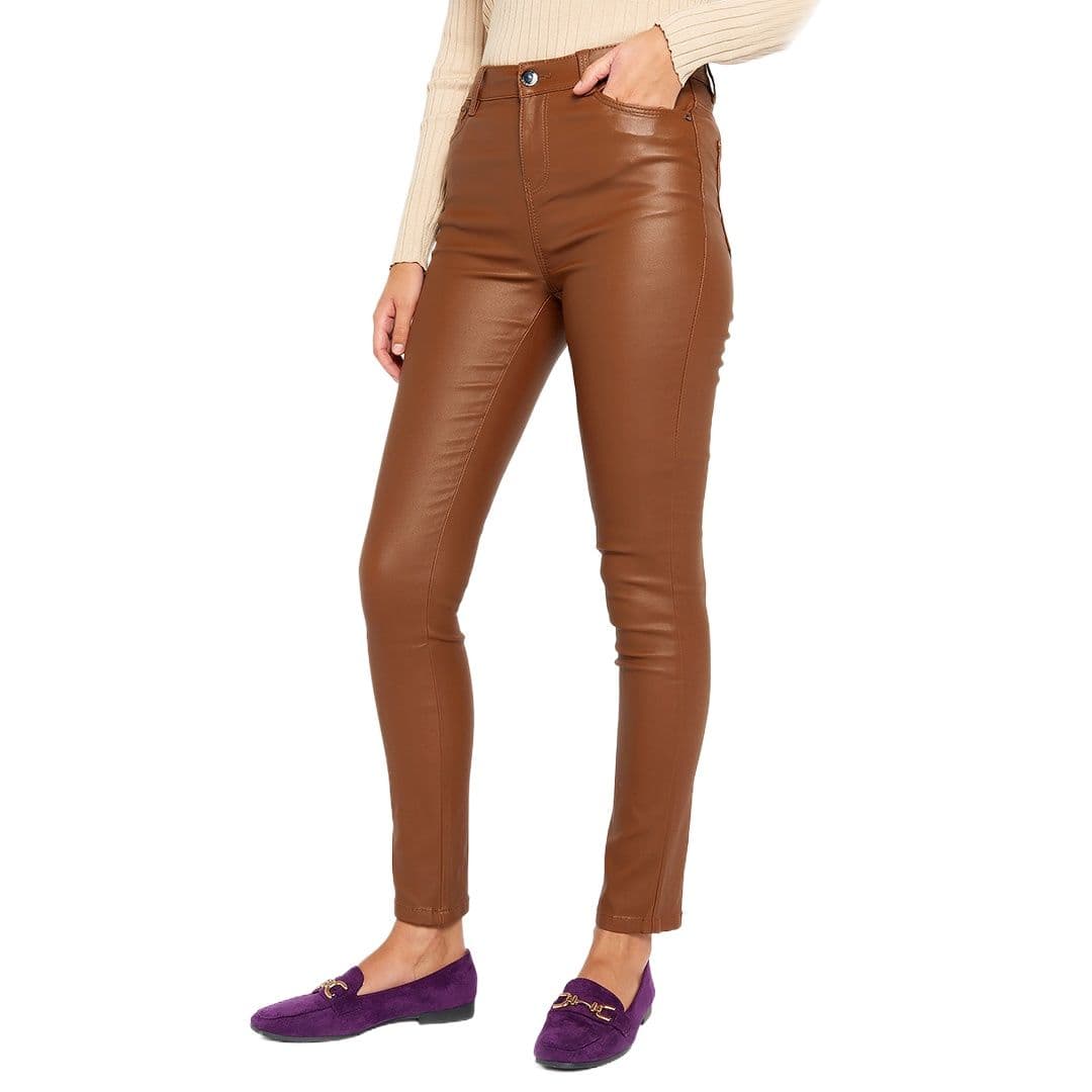 Stretch leather pants for women high quality | Pant for women stylish jins | Deep khaki pants for women low price
