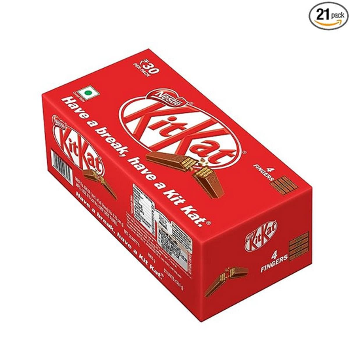 4 Finger Wafer Bar, Pack of 21 Units 38.5 g each, 808.5 g(india)