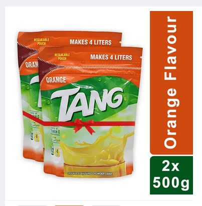 Tang Orange Flavor Drink Powder (500G X 2) - 1KG - Imported from Bahrain