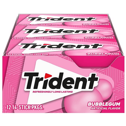 Trident Bubble Gum Sugar Free Gum 12 Packs