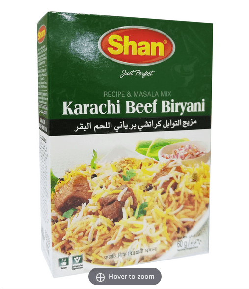 Shan Karachi Beef Biryani 60 gm*2pcs=120g(Pakistan)
