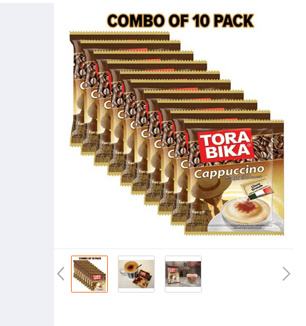 Tora Bika Cappuccino Coffee 25gm - Combo Of 10 Pack