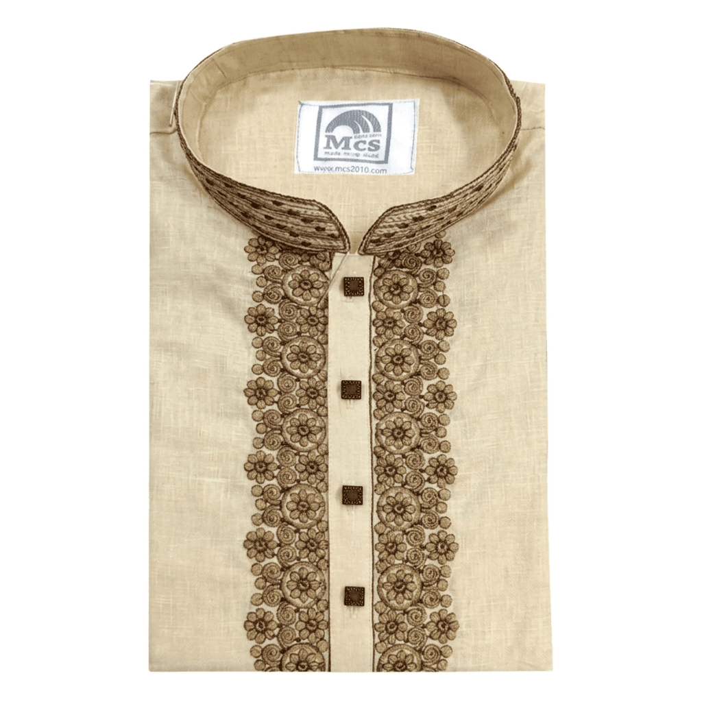 Cream Color Cotton Fabric Panjabi for Men | Premium Soft & Breathable Traditional Punjabi Kurta | Elegant Ethnic Wear for Eid, Wedding, Festival & Casual Occasions | Comfortable Regular Fit Classic Design | Stylish & Trendy Menâs Cotton Panjabi Collecti thumbnail