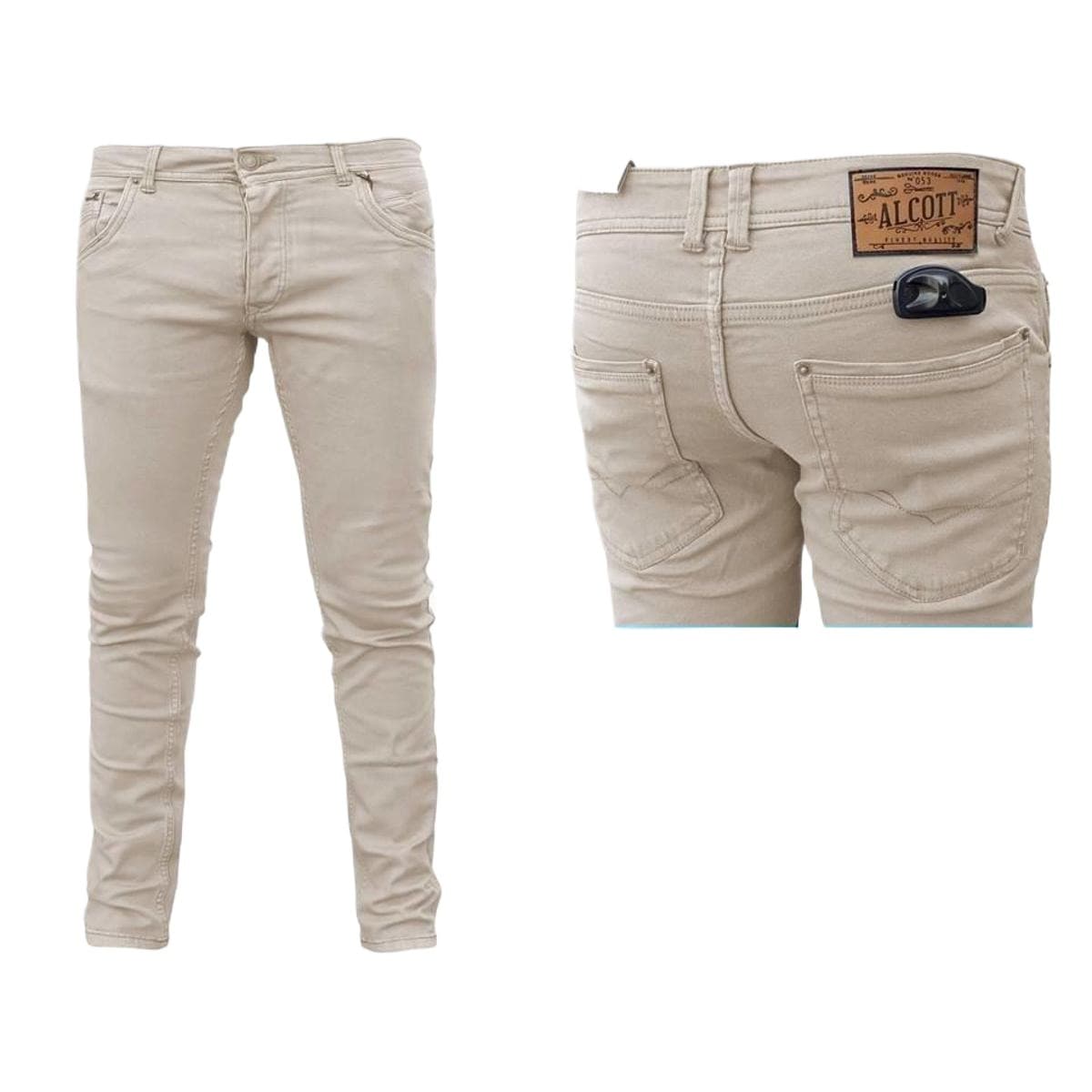 Light cream color denim pant collection for men | Cream jeans pant collection for men thumbnail