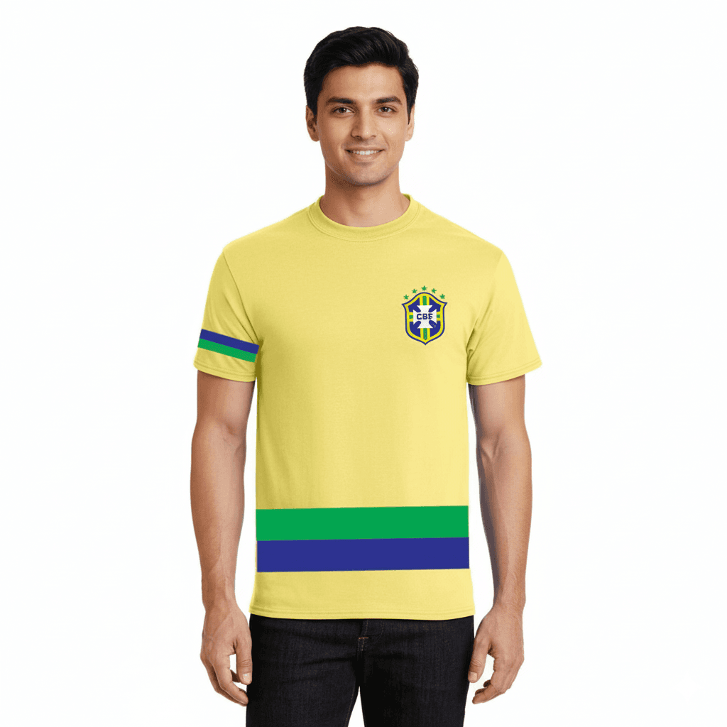 Tshirt for men yellow colour | Brazil jersey 2025 world cup official brand | Brazil tshirt 2025 world cup | Tshirt for men brazil | Yellow tshirt for men | Cotton tshirt for men | Brazil fan tshirt collection