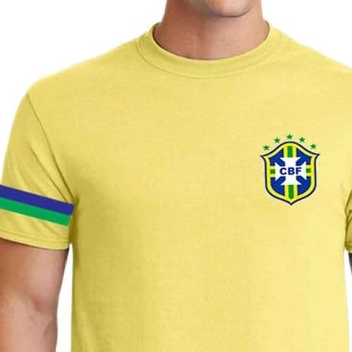 Tshirt for men yellow colour | Brazil jersey 2025 world cup official brand | Brazil tshirt 2025 world cup | Tshirt for men brazil | Yellow tshirt for men | Cotton tshirt for men | Brazil fan tshirt collection thumbnail