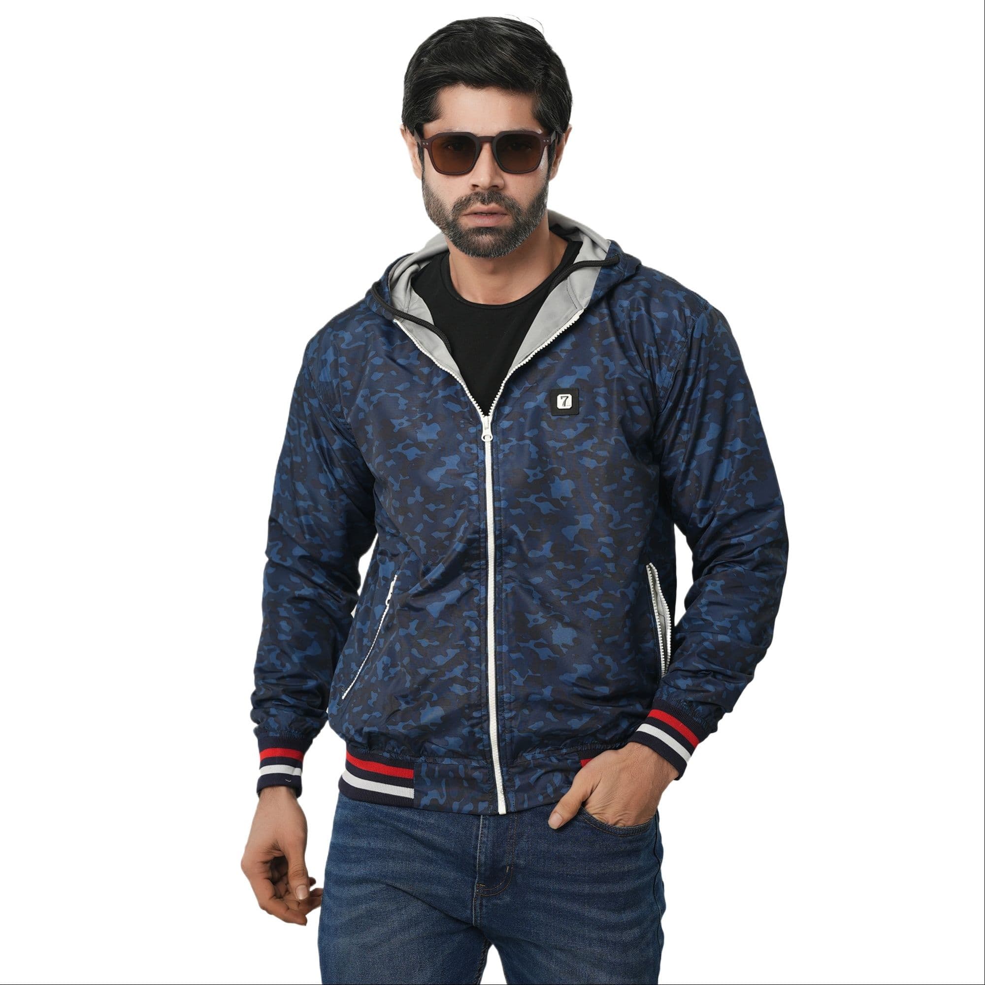 Printed blue jacket for men 2025 new collection | Jacket for men winter china high quality | Jacket for men winter 2025 double part thumbnail