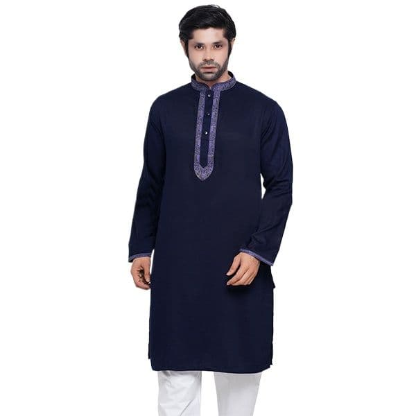Navy blue panjabi for men new collection 2026 stylist | Soft cotton panjabi for men new collection