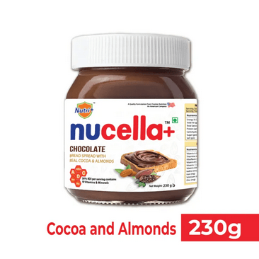 Nucella+ Chocolate Spread Cocoa & Almonds 230gm