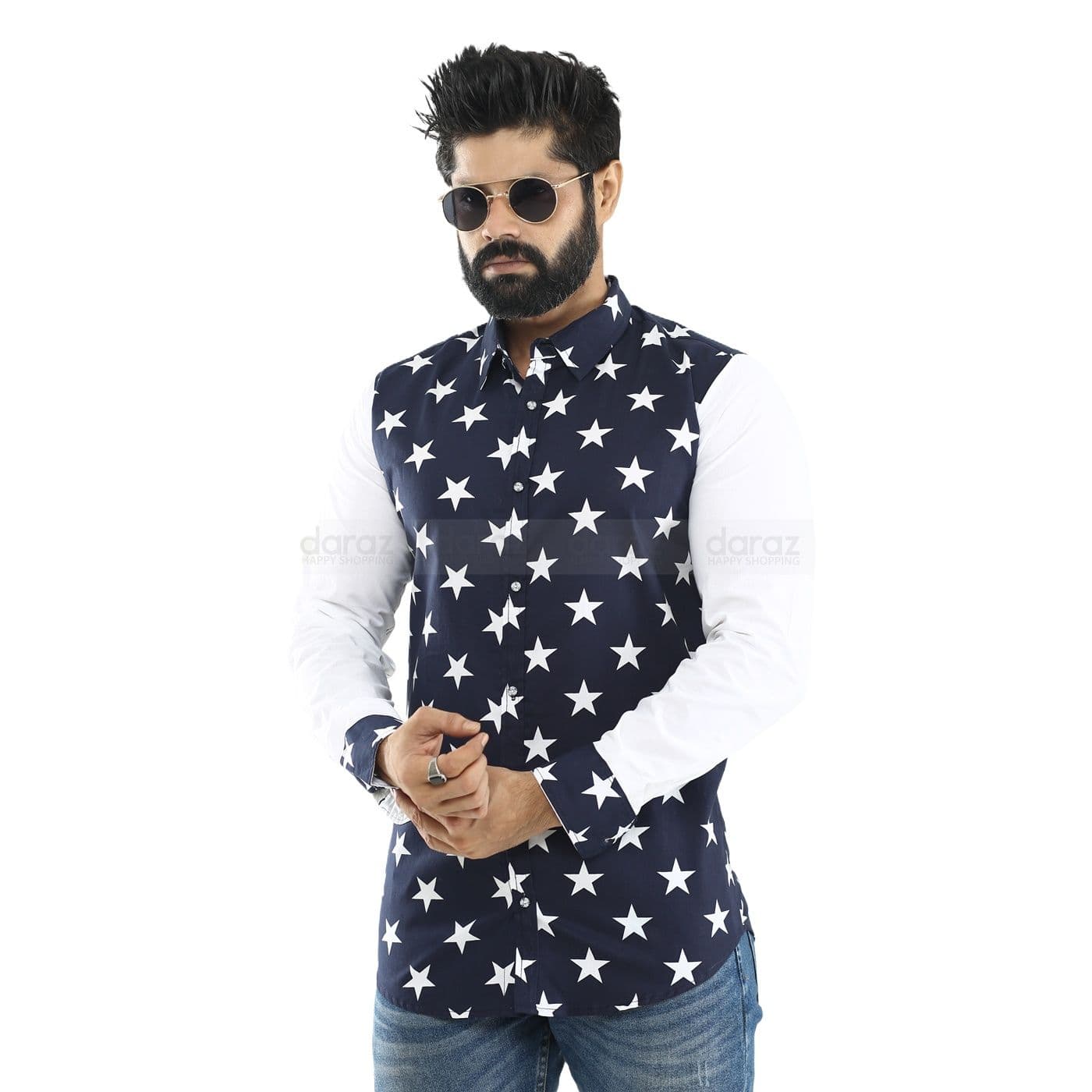 Shirt for men blue and white | Blue shirt for men 2024 stylish | Printed full sleeve shirt for men