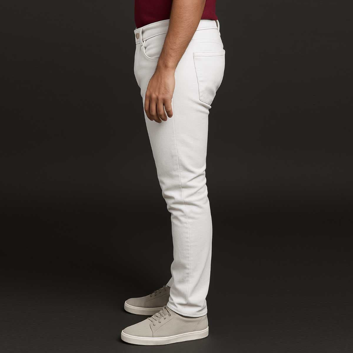 White denim pant for men new collection 2025 | Export quality jeans pant for men white | white colour denim pant for men | Big size white pant for men thumbnail