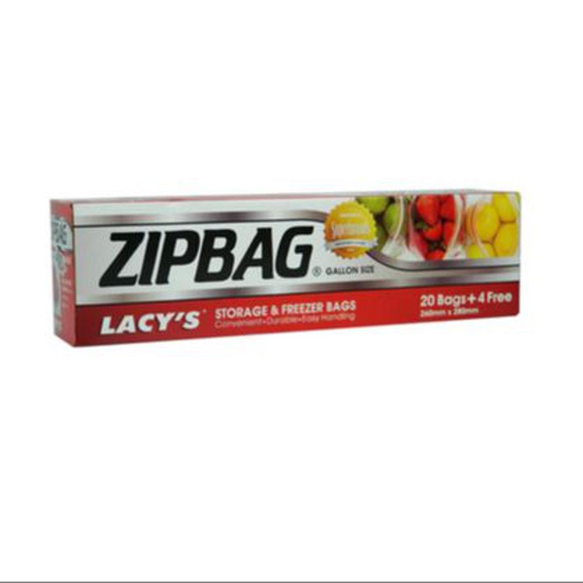 Lacy'S Zipbag Gallon Size 260Mm X 280Mm (20 Bags+4 Free)