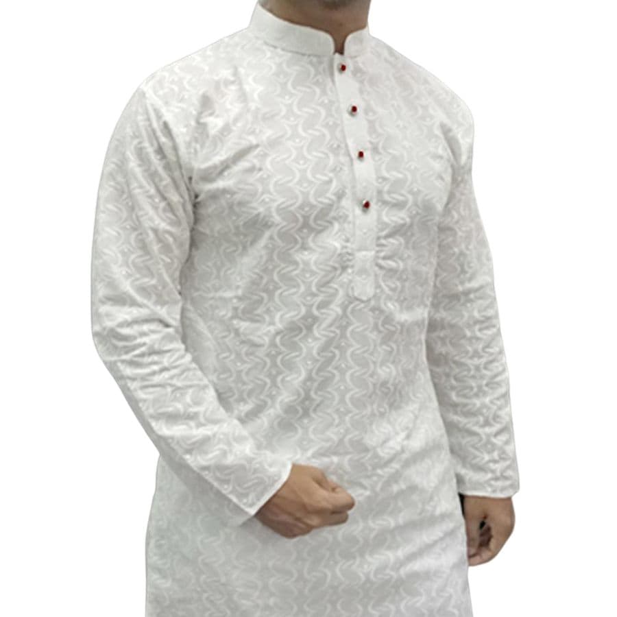 White panjabi for men high quality | White indian panjabi for men low price | Indian chicken fabrics panjabi for men new collection 2026