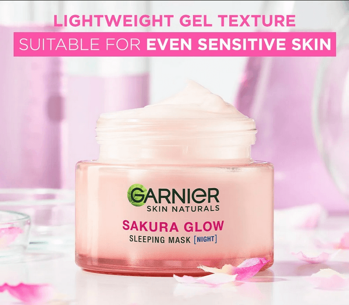 Garnier Skin Naturals Sakura Glow Hyaluron Sleeping Mask Night- 50ml-Thailand.
