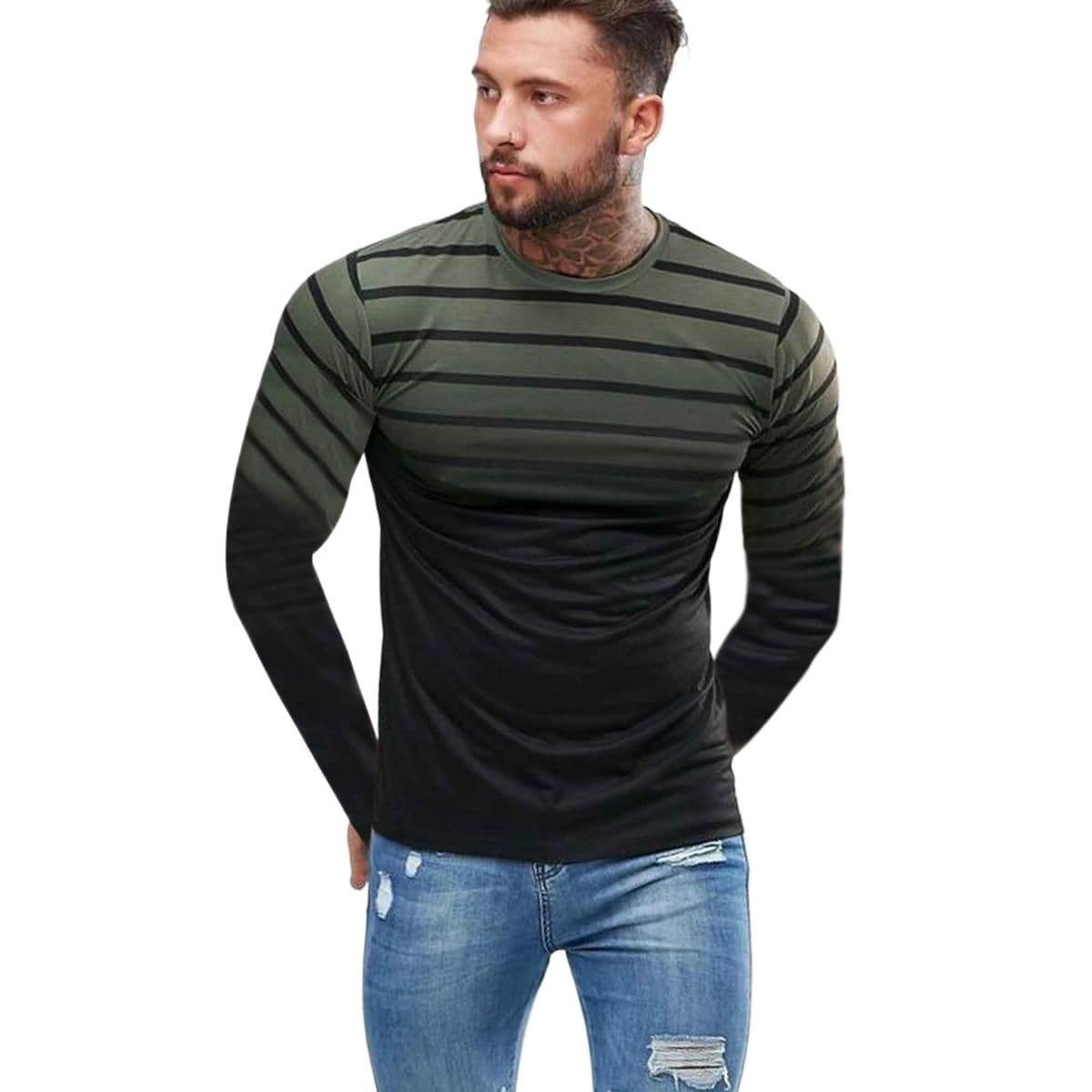 full sleeve tshirt for men | Tshirt for men olive colour | olive tshirt for men | tshirt for men full sleeve winter | tshirt for men full hand | tshirt for men full sleeve black | striped tshirt | tshirt for men green