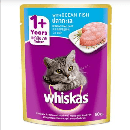 Whiskas Cat Food Ocean Fish Flavor - 80gm