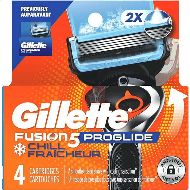 Gillette Fusion 5 Proglide Chill Fraicheur 4 Blade Refills