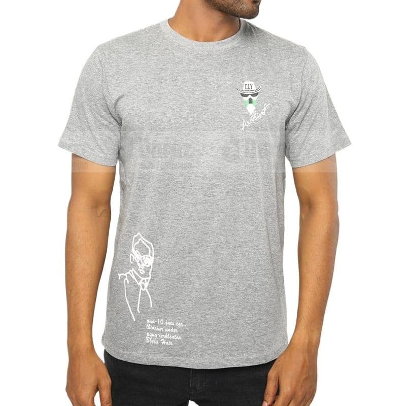 Half sleeve gray tshirt for men new collection 2024 stylist | Soft cotton tshirt for men export quality | Gray tshirt for men full sleeve thumbnail