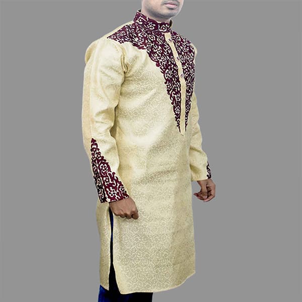 Blue katan panjabi for men | High quality panjabi for men stylish | Indian panjabi for men new collection 2024 | Wedding panjabi - Party dress for men thumbnail
