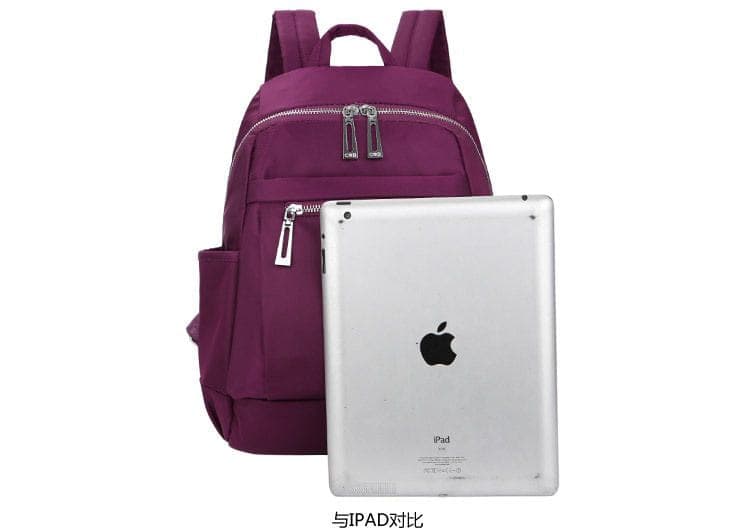 Nylon Backpack Durable Waterproof Casual Shoulder Bag (purple Color) thumbnail