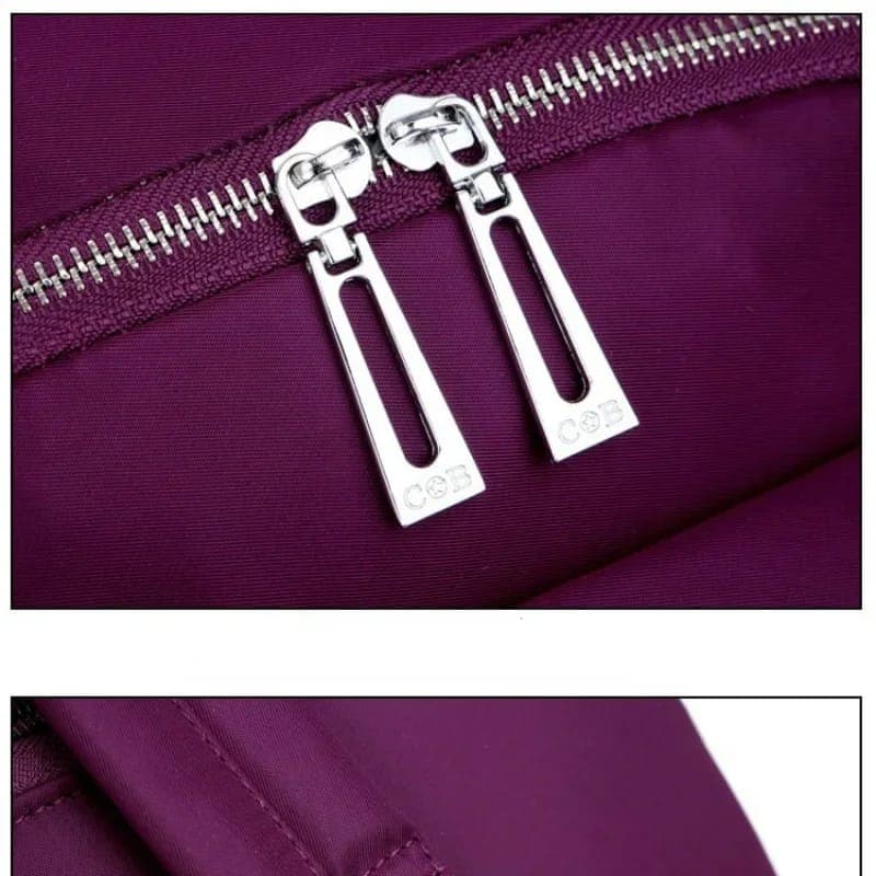 Nylon Backpack Durable Waterproof Casual Shoulder Bag (purple Color) thumbnail